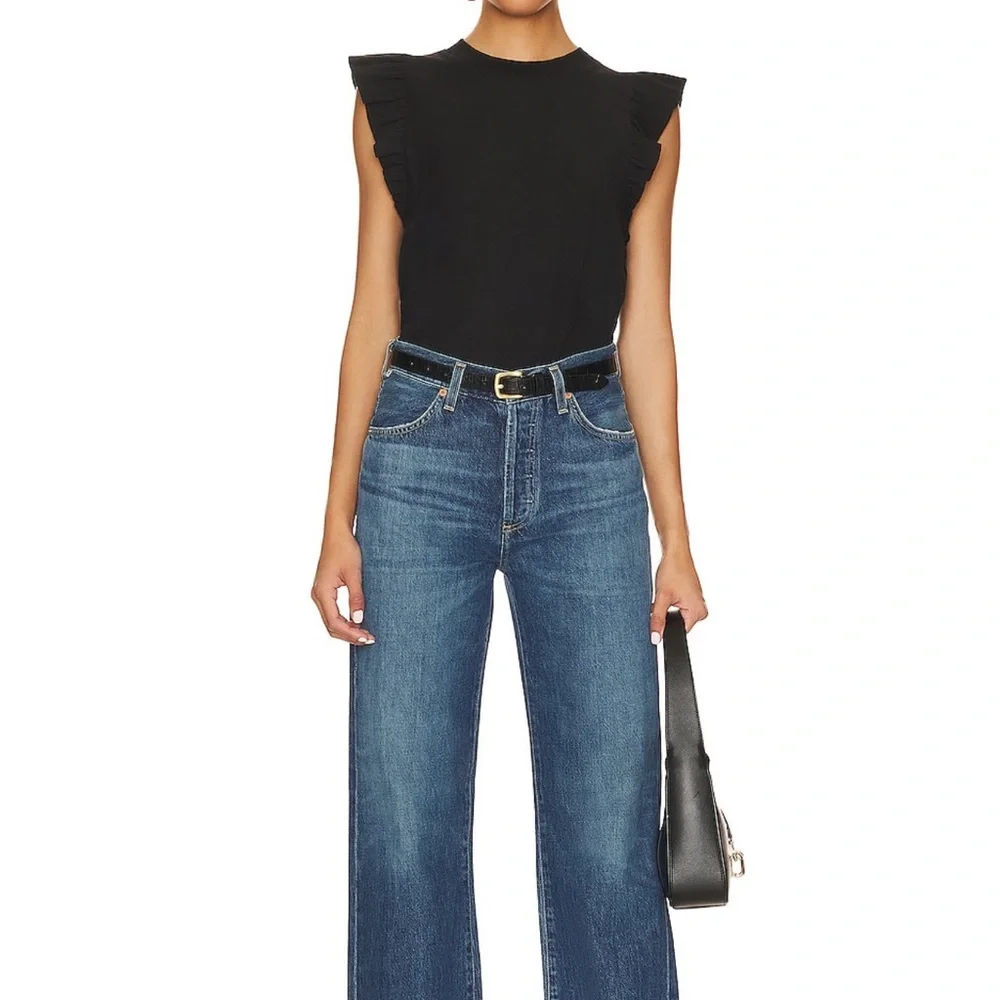 Nation LTD Black Ruffle Sleeve Tank Top - Picture 2 of 9